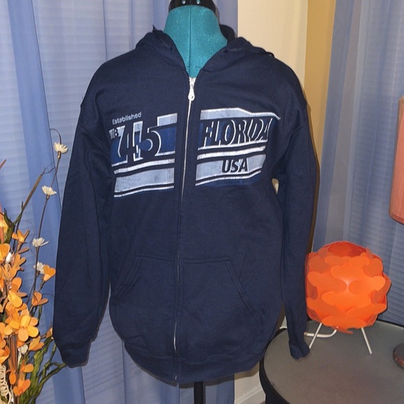 Gildan | Boys Dark Blue Long Sleeve Graphic Print Hoodie - Picture 2 of 8